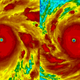 Angry planet. Hurricane Walaka is on the left and Super Typhoon Kong-rey is on the right.